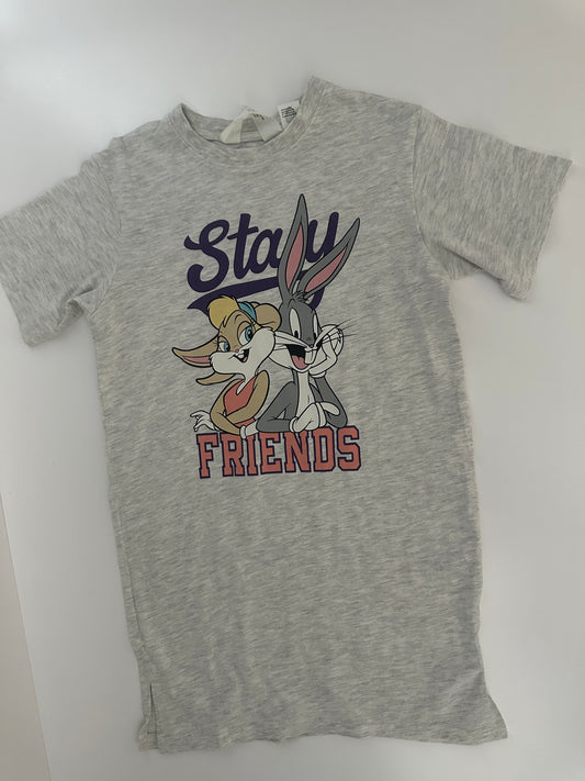 Mädchen T-Shirt Grau Gr. 134/140 – Bugs Bunny & Lola Bunny Print
