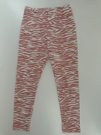 Mädchen Leggings Rosa Weiss Gr. 122/128 – Zebra Muster
