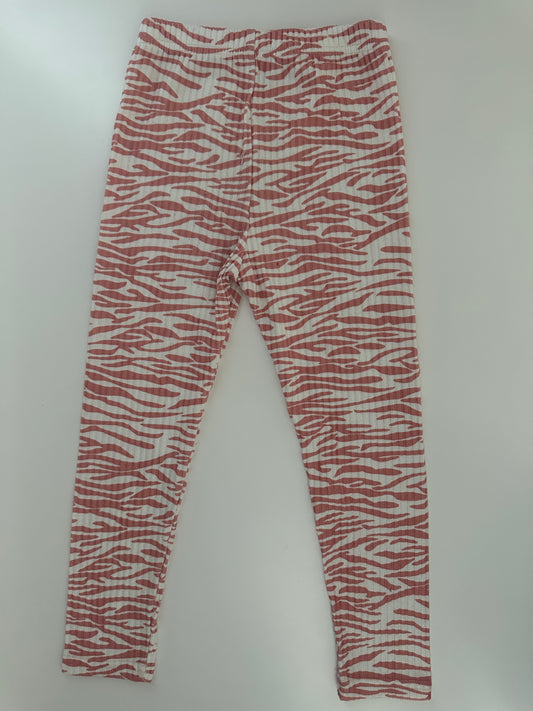 Mädchen Leggings Rosa Weiss Gr. 122/128 – Zebra Muster