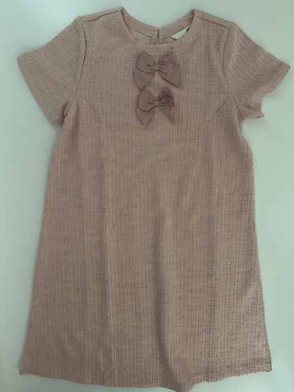 H&M Mädchen Kleid Altrosa mit Schleifen Gr. 140
