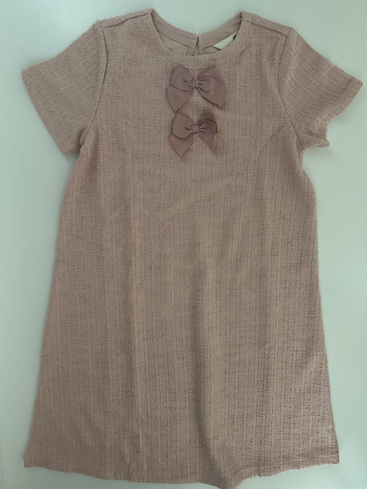 H&M Mädchen Kleid Altrosa mit Schleifen Gr. 140