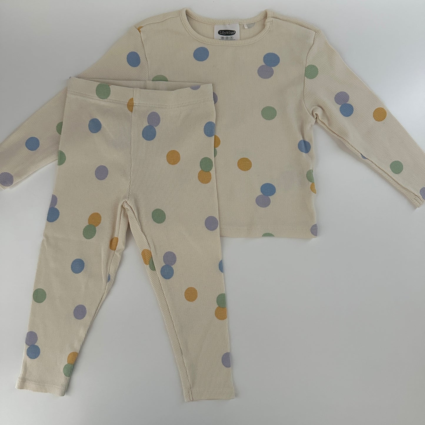 Lily & Dan 2-teiliges Set Punkte Creme Gr. 86/92