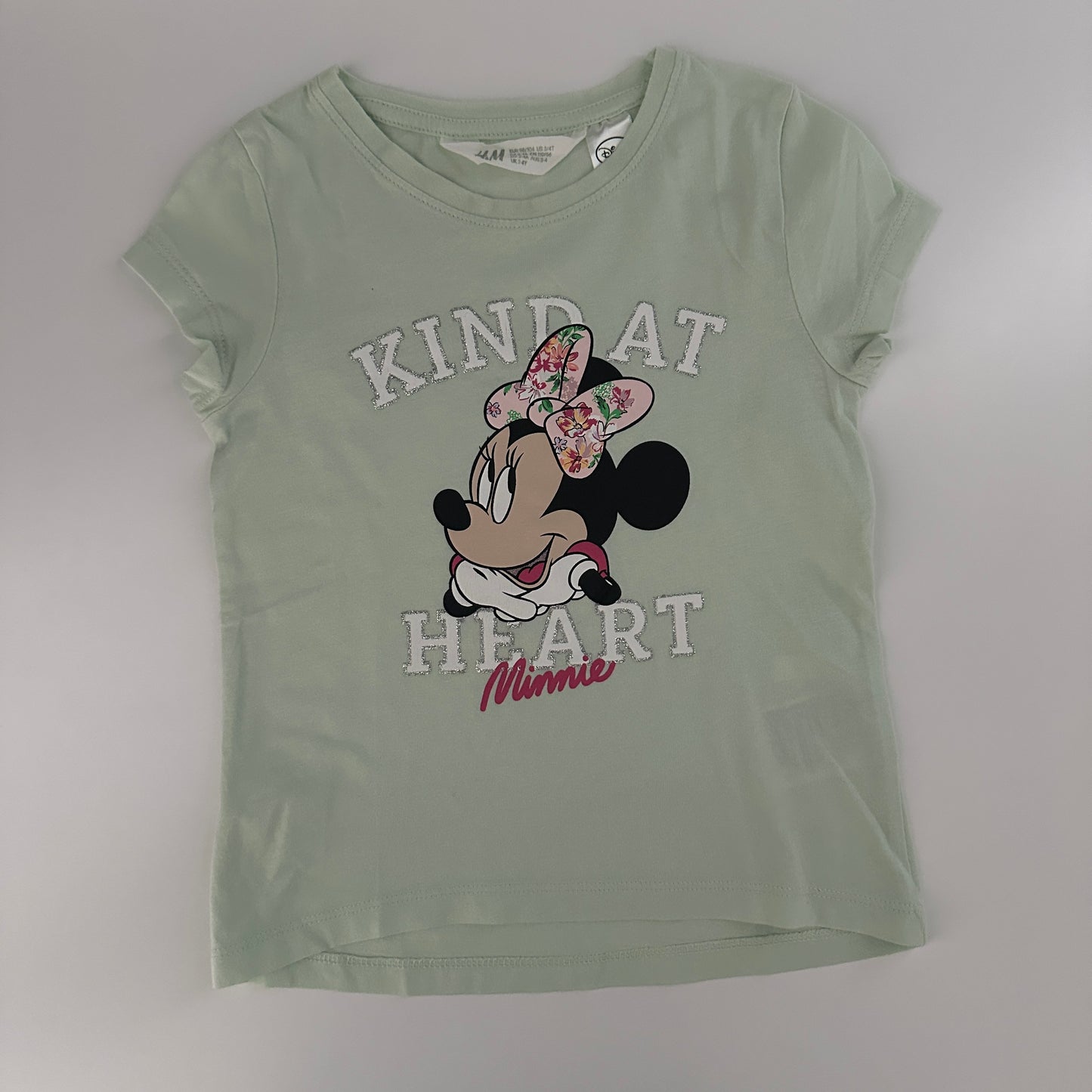 H&M Minnie Mouse T-Shirt Mintgrün Gr. 98/104