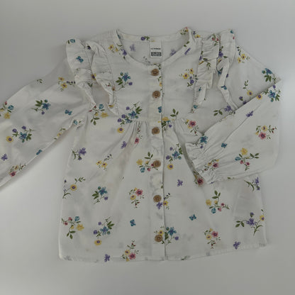 LC Waikiki Blumenbluse Weiss Gr. 92/98