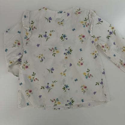 LC Waikiki Blumenbluse Weiss Gr. 92/98
