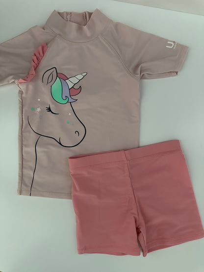 UV-Badeanzug Set Einhorn Rosa Gr. 98