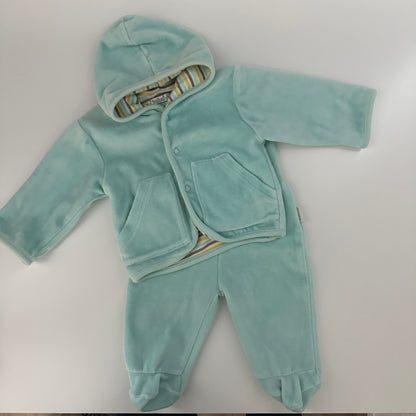 Milou Baby Nicki-Set Mint mit Kapuzenjacke & Fusshose Gr. 62