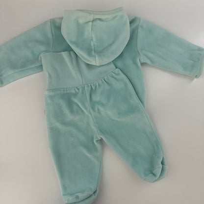 Milou Baby Nicki-Set Mint mit Kapuzenjacke & Fusshose Gr. 62