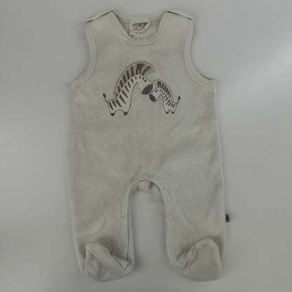 Jodler Baby-Strampler Gr. 56 Creme mit Zebra-Motiv