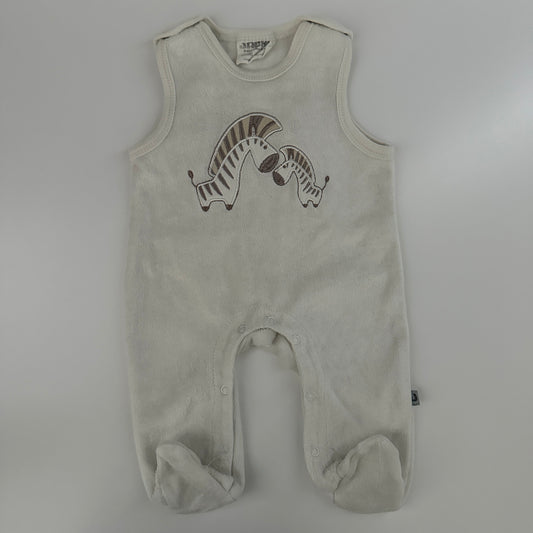 Jodler Baby-Strampler Gr. 56 Creme mit Zebra-Motiv
