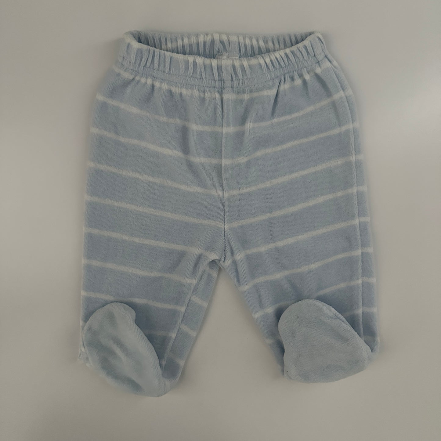 Baby Club Nicki-Hose Gr. 62 Hellblau gestreift mit Füssen