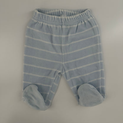 Baby Club Nicki-Hose Gr. 62 Hellblau gestreift mit Füssen
