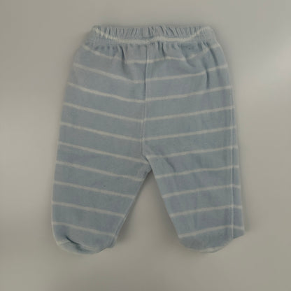 Baby Club Nicki-Hose Gr. 62 Hellblau gestreift mit Füssen