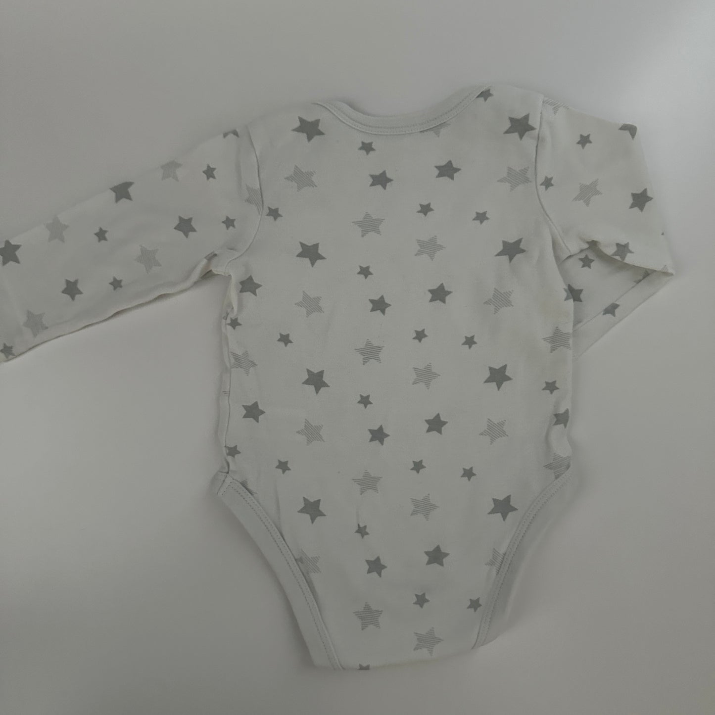 Baby Club Langarmbody Gr. 68 Weiß mit Sternen