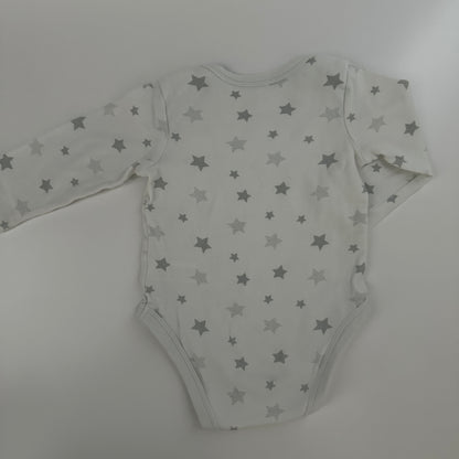 Baby Club Langarmbody Gr. 68 Weiß mit Sternen