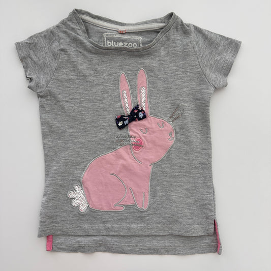 Bluezoo Mädchen T-Shirt Hase Grau/Rosa 12–18 Monate