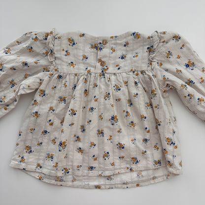 Zara Baby Bluse mit Blumenprint & Rüschen Gr. 80