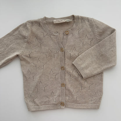 Lupilu Strickjacke mit Sternenmuster Beige Gr. 74/80