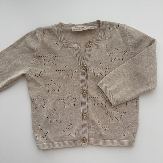 Lupilu Strickjacke mit Sternenmuster Beige Gr. 74/80