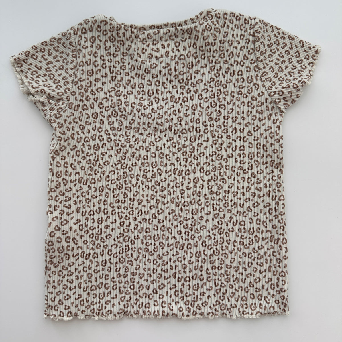 Zara Mädchen T-Shirt mit Leo-Print Beige Gr. 92