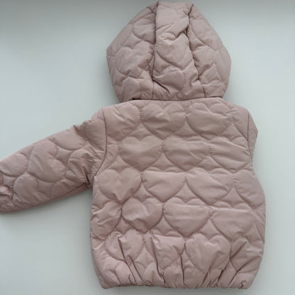 Little & Loved Baby Steppjacke Rosa mit Herzsteppung Grösse 74