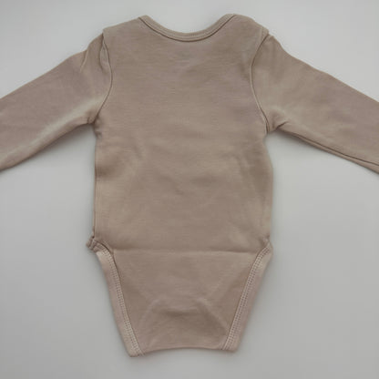 C&A Baby Langarmbody Beige mit Teddy-Motiv – Grösse 62