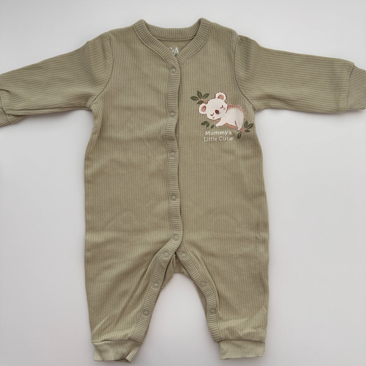 C&A Baby Ripp-Strampler mit Koala-Motiv Grün – Gr. 62