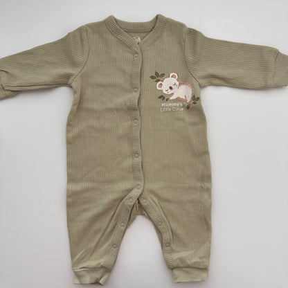 C&A Baby Ripp-Strampler mit Koala-Motiv Grün – Gr. 62