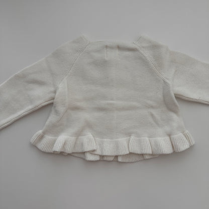 C&A Baby Strickjacke Weiss mit Rüschen – Grösse 68