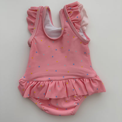 Baby Badeanzug Rosa mit Seepferdchen & Rüschen – Grösse 68