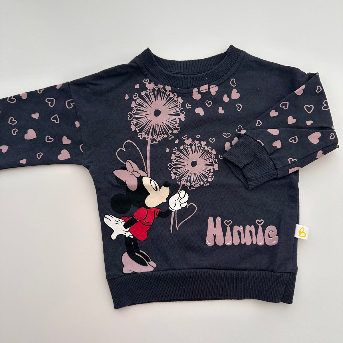 Baby Sweatshirt mit Minnie Mouse & Herzchen – Grösse 74