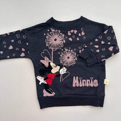 Baby Sweatshirt mit Minnie Mouse & Herzchen – Grösse 74