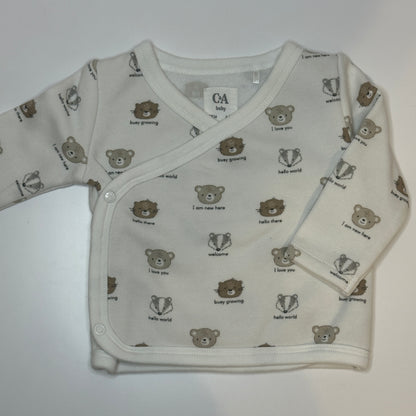 Baby Wickelshirt mit Tiermotiv Gr. 62