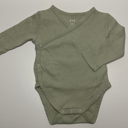 Baby Wickelbody in Grün Gr. 62