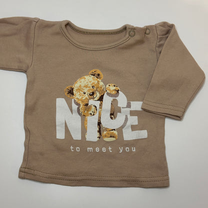 Dünner Pullover „Nice to meet you“ mit Teddy Gr. 56
