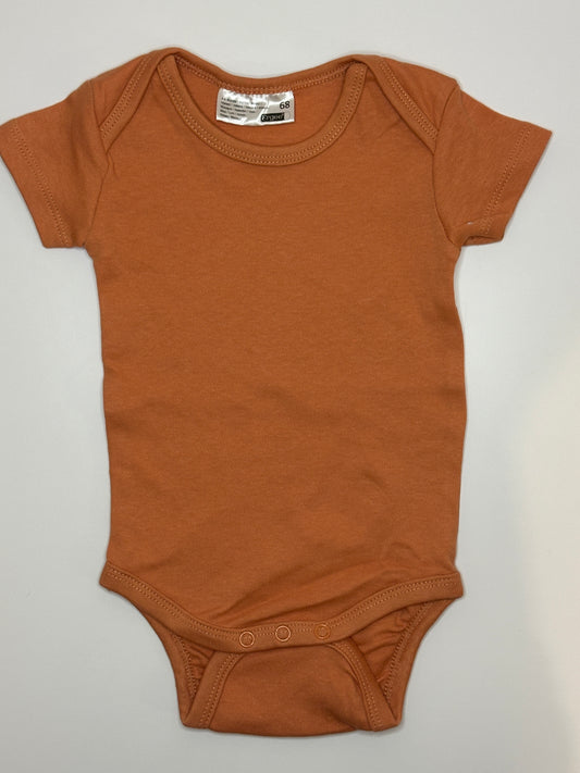 Kurzarmbody Unifarben Rostbraun Gr. 68