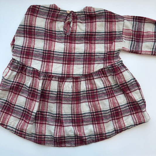 ZARA kariertes Kleid mit Langarm – Grösse 98