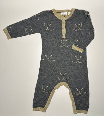 Strickoverall mit Bärenmuster Gr. 68