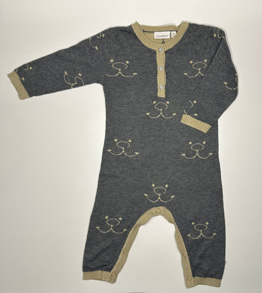 Strickoverall mit Bärenmuster Gr. 68