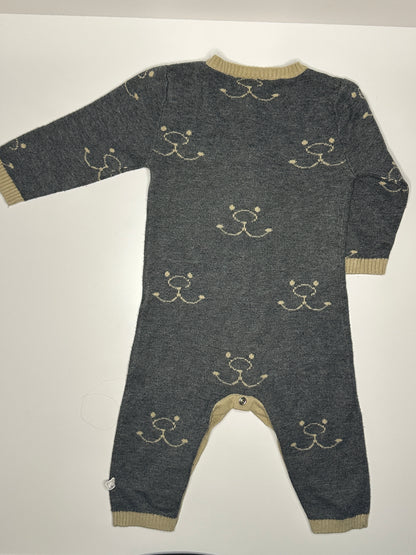 Strickoverall mit Bärenmuster Gr. 68