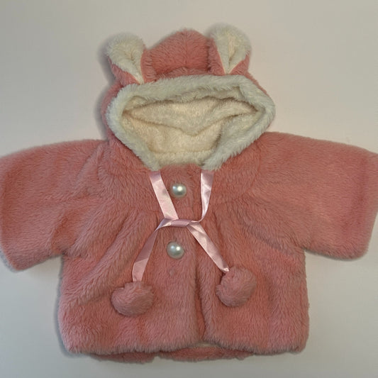Kuschelige Babyjacke mit Öhrchen Altrosa Gr. 62/68