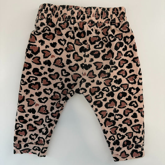Baby Leggings rosa mit Leo Herz Print – Gr. 68 – LuckyKid