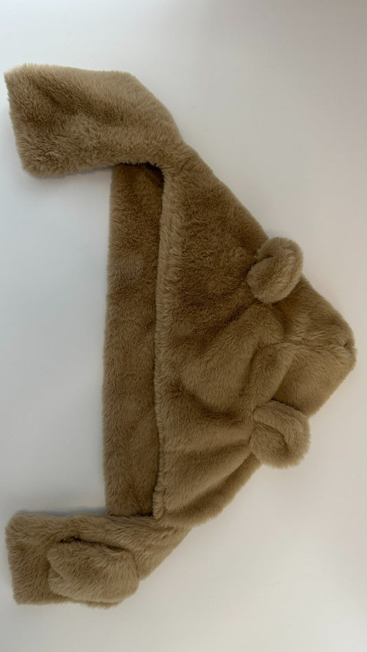 Baby Mädchen Kunstfell Mütze mit Halsschutz  – Gr. 62-80 – Teddy Look