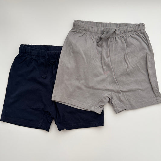 H&M Baumwollshorts 2er-Set Grau & Dunkelblau – Gr. 98