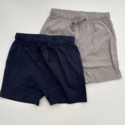 H&M Baumwollshorts 2er-Set Grau & Dunkelblau – Gr. 98