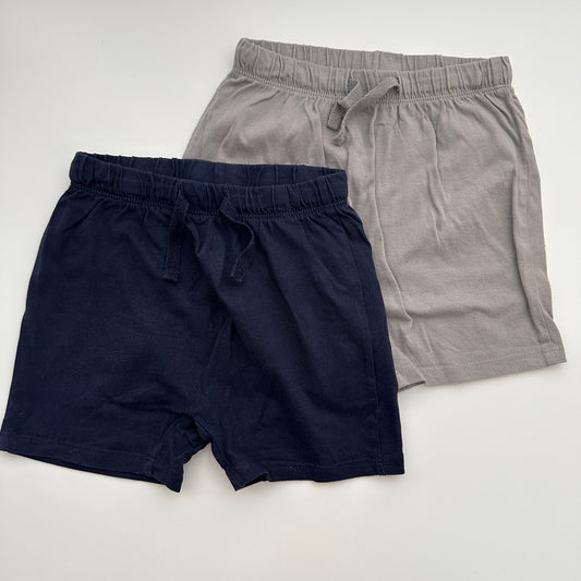 H&M Baumwollshorts 2er-Set Grau & Dunkelblau – Gr. 98