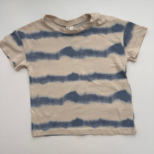 H&M T-Shirt mit Streifenmuster Beige & Blau – Gr. 92