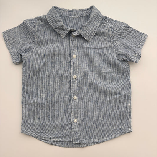 Kurzarmhemd gestreift Blau-Weiss – Gr. 98