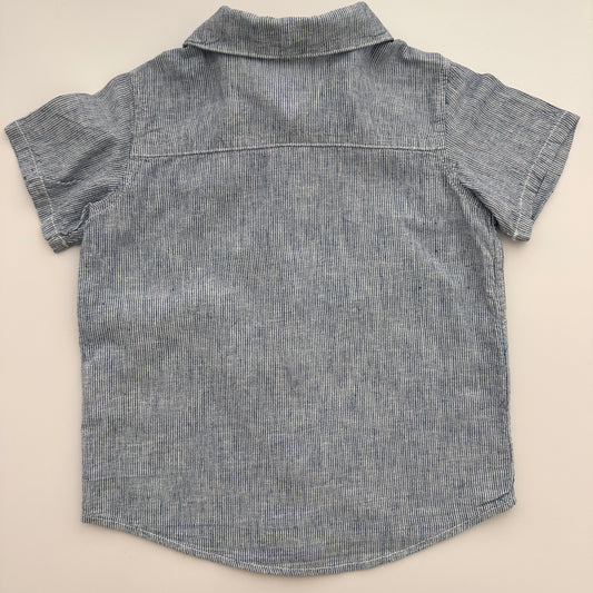 Kurzarmhemd gestreift Blau-Weiss – Gr. 98
