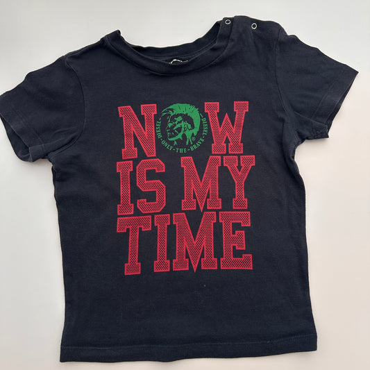 Diesel Kinder T-Shirt mit Statement-Print Dunkelblau – Gr. 104